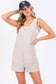 TEXTURED KNIT OVERALL ROMPER: Oatmeal