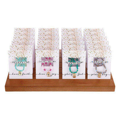 Word Beaded Tag Bracelet: Gold Plated