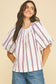 USA INSPIRED STRIPE BLOUSE TOP - 7163T: White / L