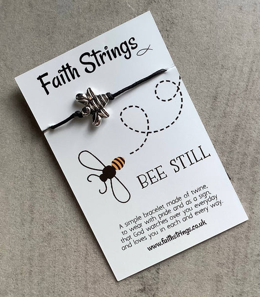 Bee Still Christian Faith String Wish Bracelet Gift