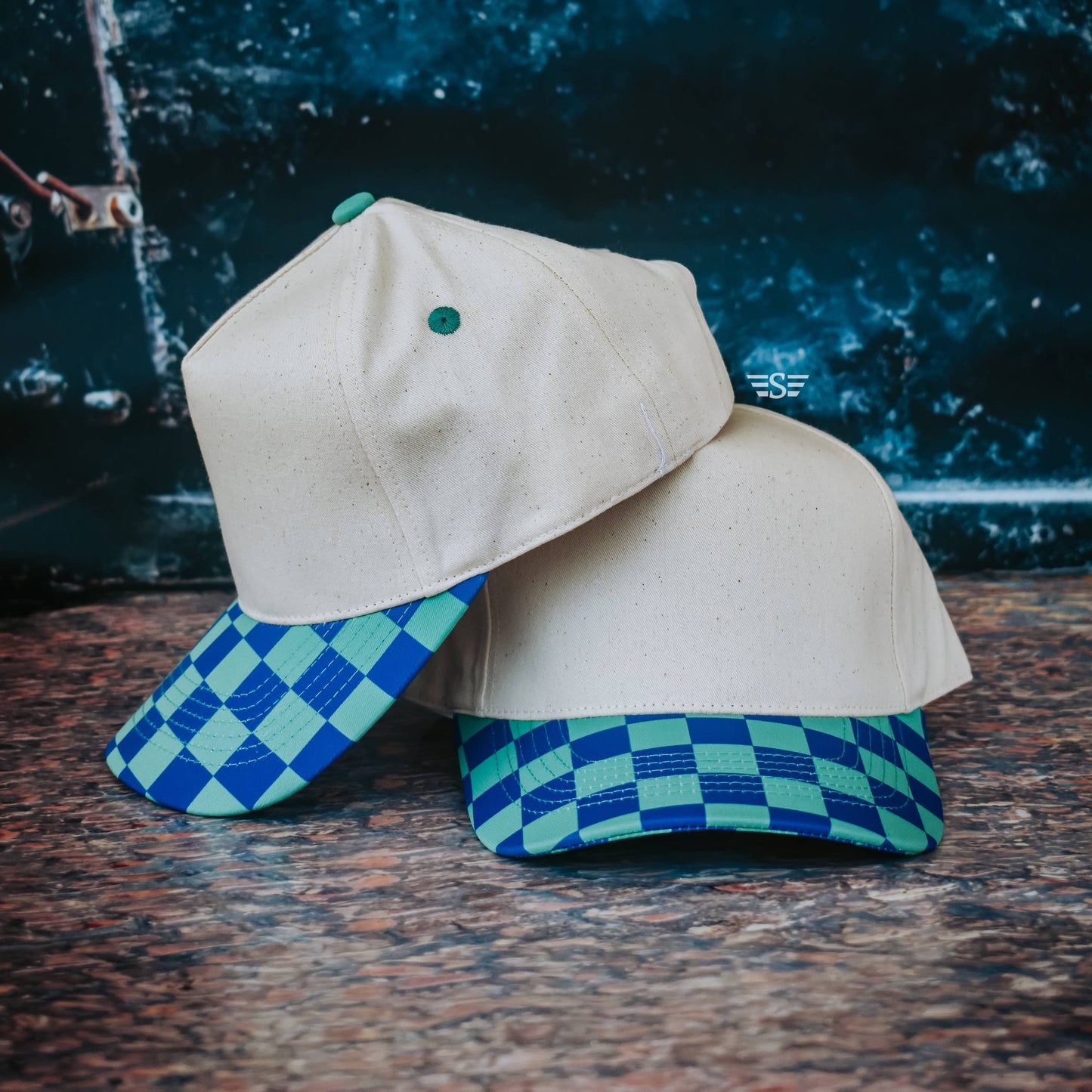 Canvas Front Checkered Bill Magna Pony® Cap: Brown/Tan