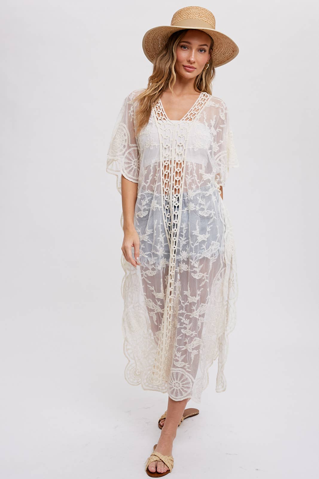 Bluivy BOHO LACE KAFTAN: NATURAL