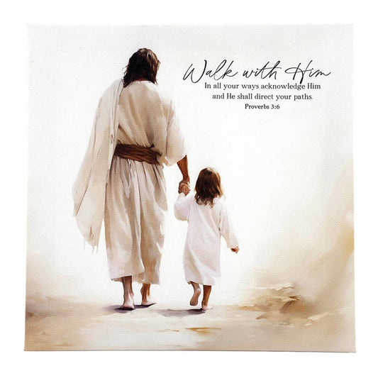 The Way The Truth The Life Collection Canvas - Walk With Him: 11" SQ