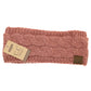 Solid Cable Knit CC Head Wrap HW20: Cocoa Berry