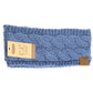 Solid Cable Knit CC Head Wrap HW20: Black