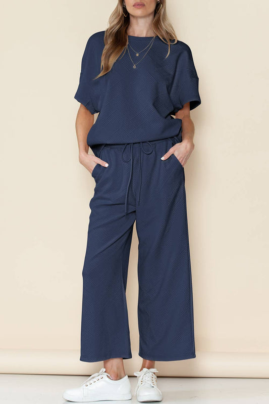 LDC Textured Loose Fit Set: Navy Blue