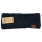 Solid Cable Knit CC Head Wrap HW20: Lt. Melange Grey