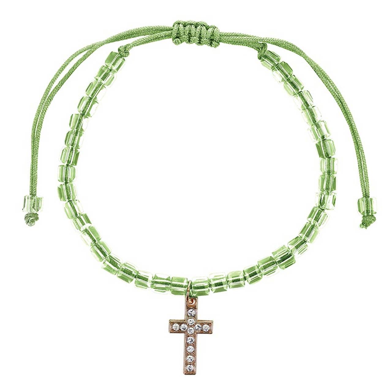 Glass Bead Bracelets: Plated, Pine Display / 5" L