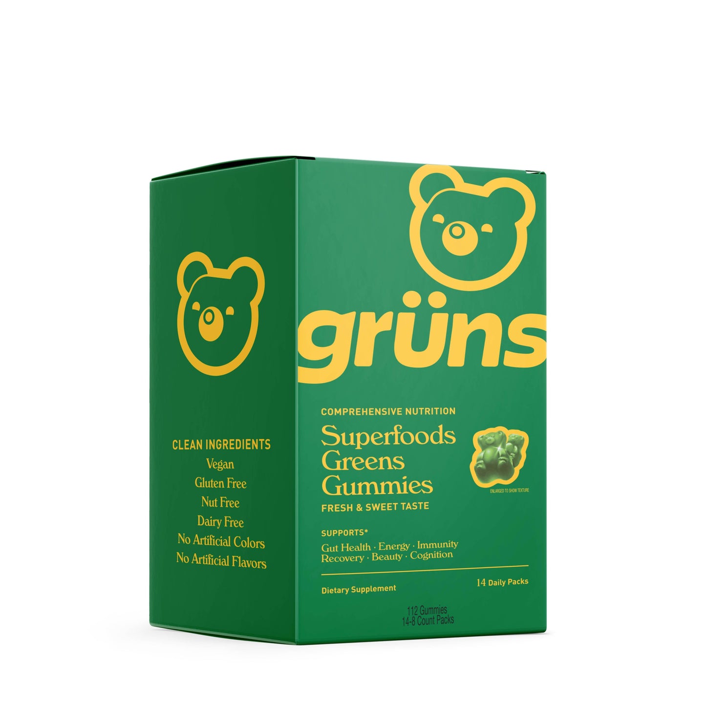 Grüns Adult Superfood Greens Gummies, 14 Servings