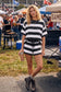 Gameday Stripe Lightweight Sweater Lounge Set: RED/WHITE