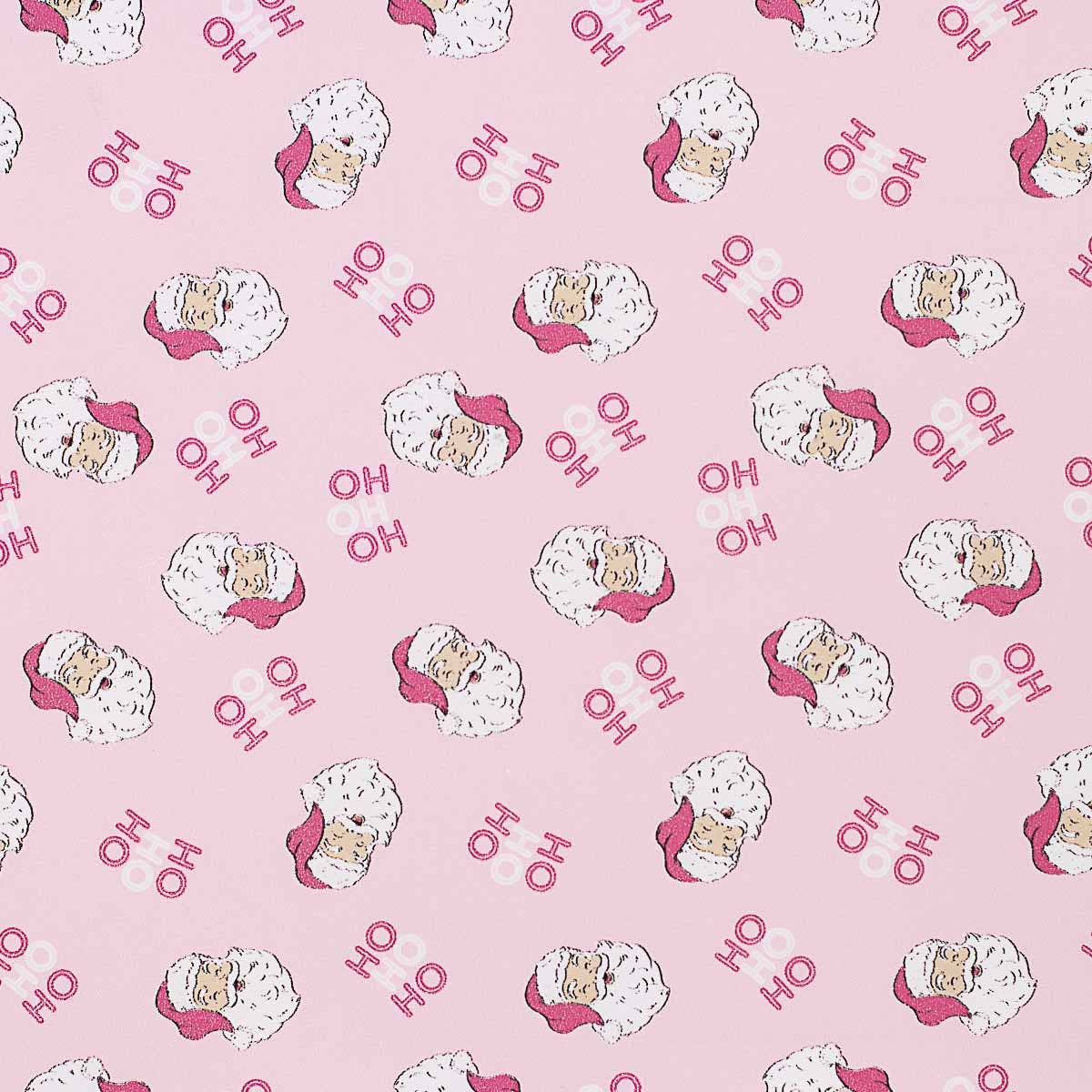 HoHoHo Santa Paper Gift Wrap   Pink/White   30x120