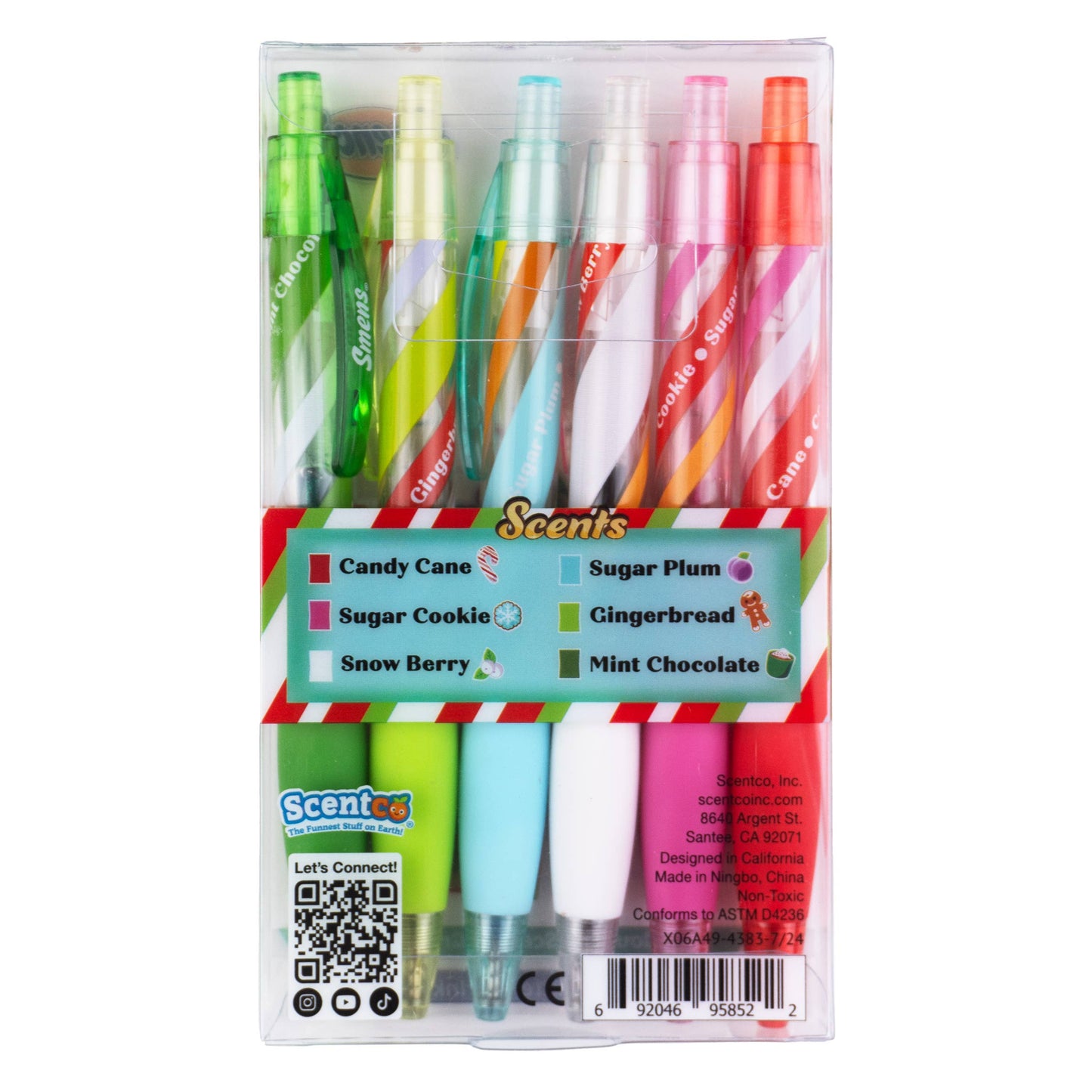 Holiday Smens 6-pack (Glitter Gel Ink) - Scented Pens