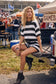 Gameday Stripe Lightweight Sweater Lounge Set: RED/WHITE