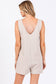 TEXTURED KNIT OVERALL ROMPER: Oatmeal