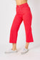 HW Garment Dyed Tummy Control Crop Wide: RED