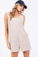 TEXTURED KNIT OVERALL ROMPER: Oatmeal