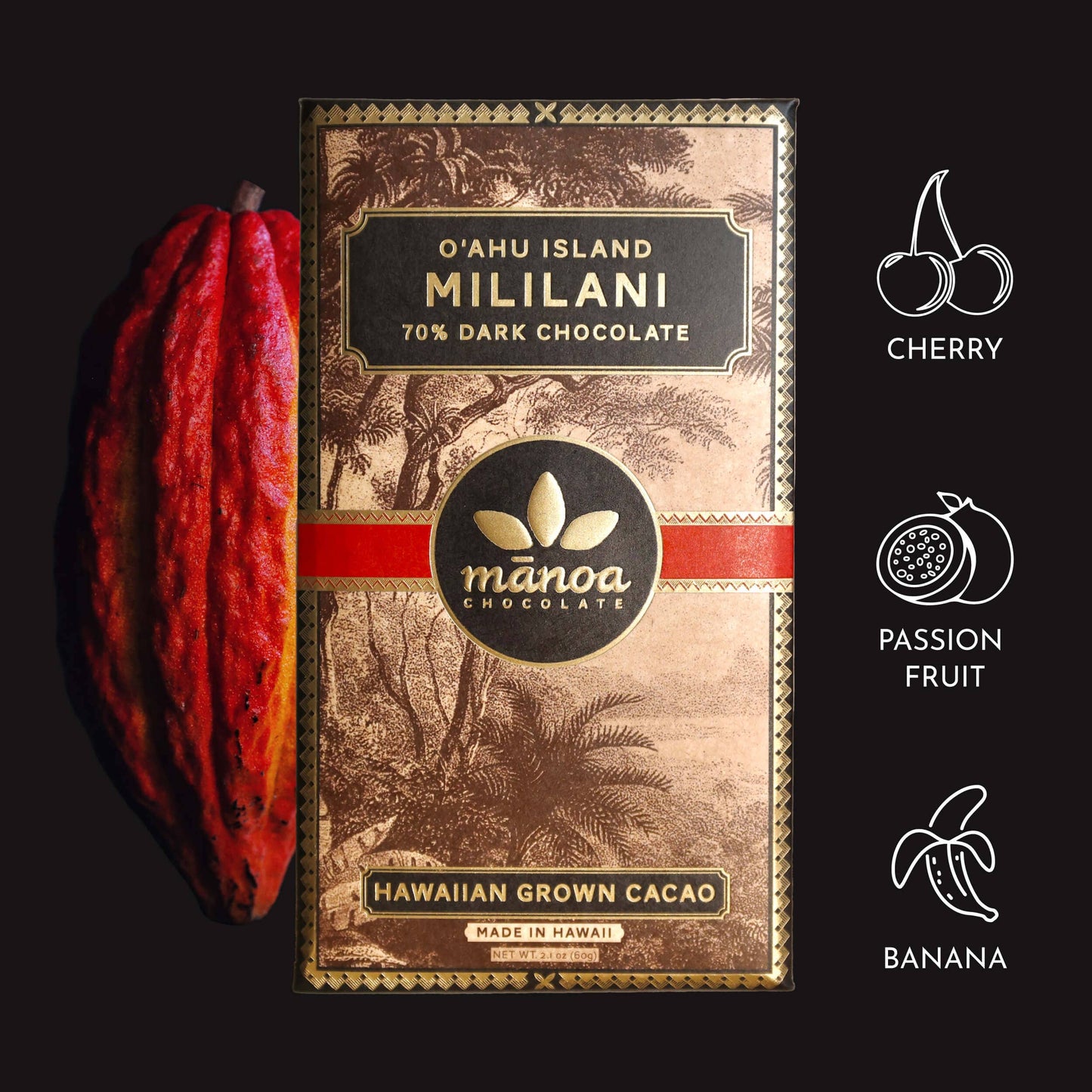 Mililani, O'ahu Island Chocolate Bar 70%