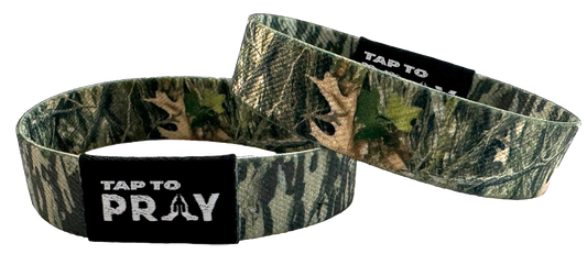 Tap To Pray Wristbands - Tap W/Phone For Daily Verse/Prayer: X-Small / Forest Camo / Tree Bark Camo