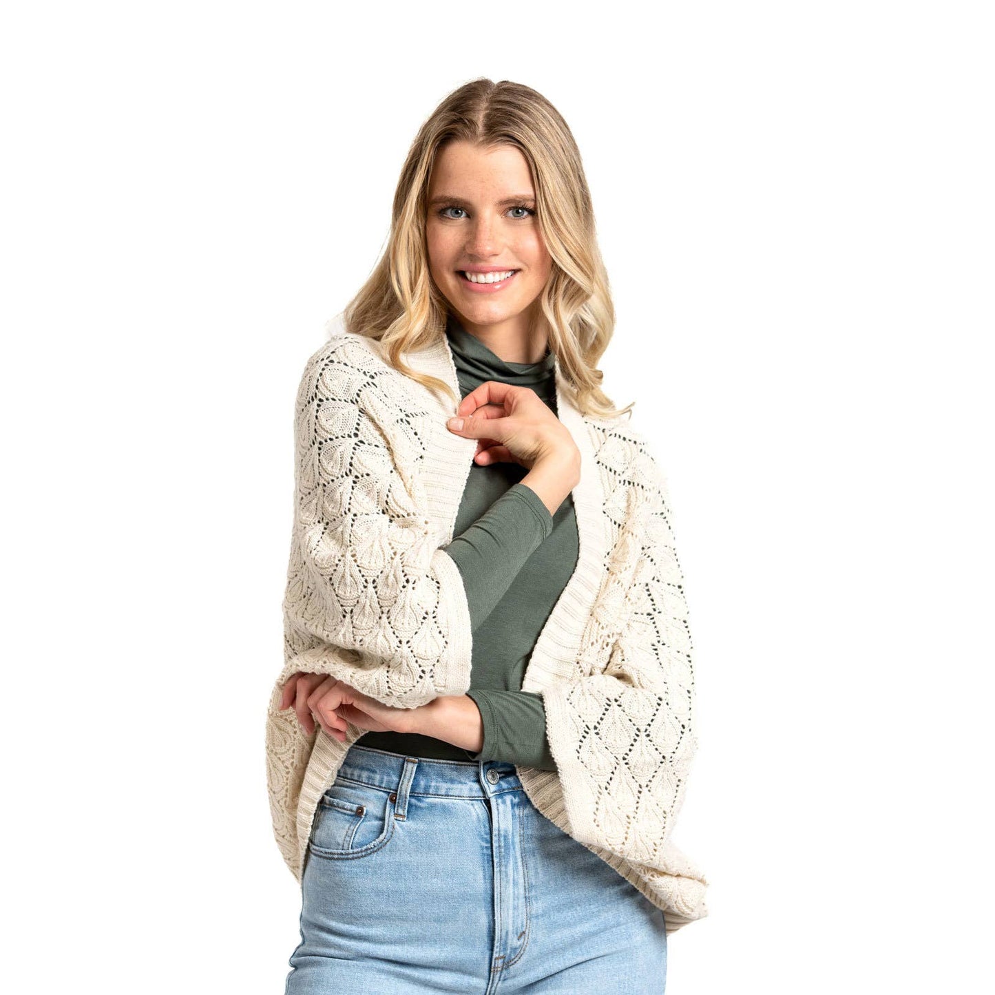 Britt's Knits Willow Convertible Shrug Open Stock: Black