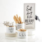 Gold Holiday Dip Bowls Book Box - Eat, Dip & Be Merry: Hand Wash Only / Ceramic