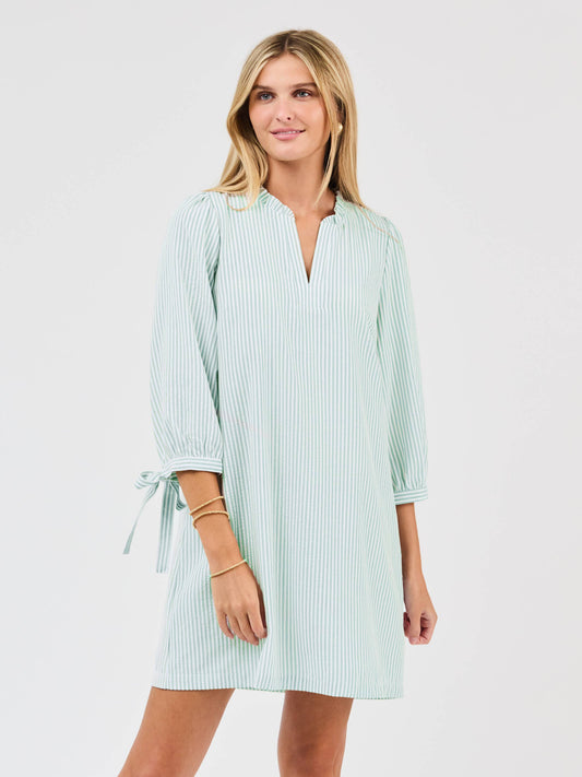 Lainey Dress | Seafoam/White