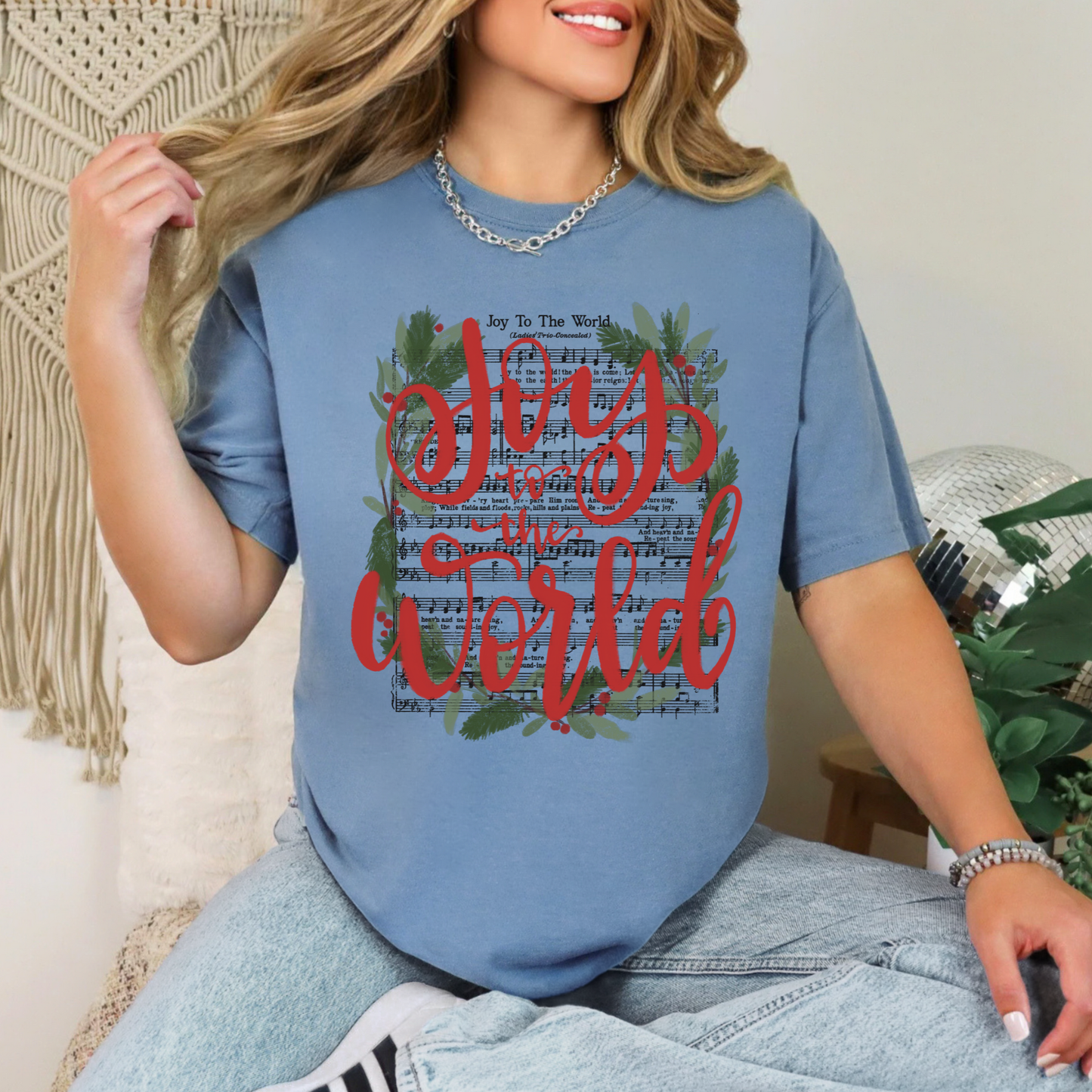 Joy To The World Comfort Colors Christian Christmas T Shirt: Ivory