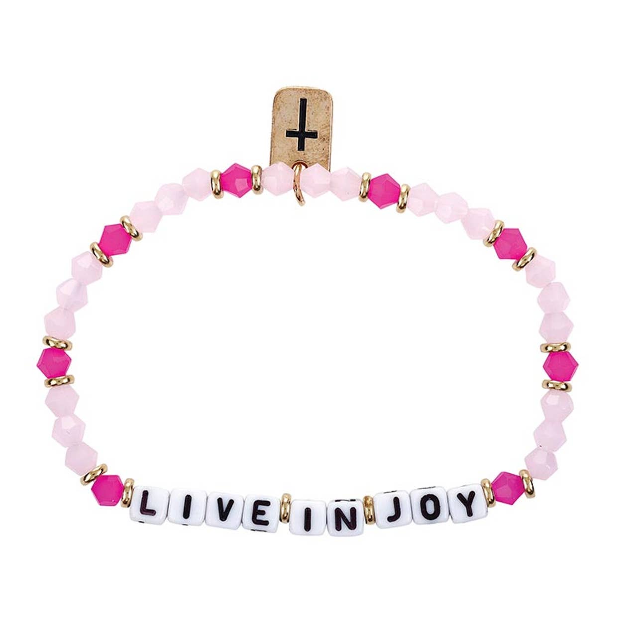 Word Beaded Tag Bracelet: Gold Plated