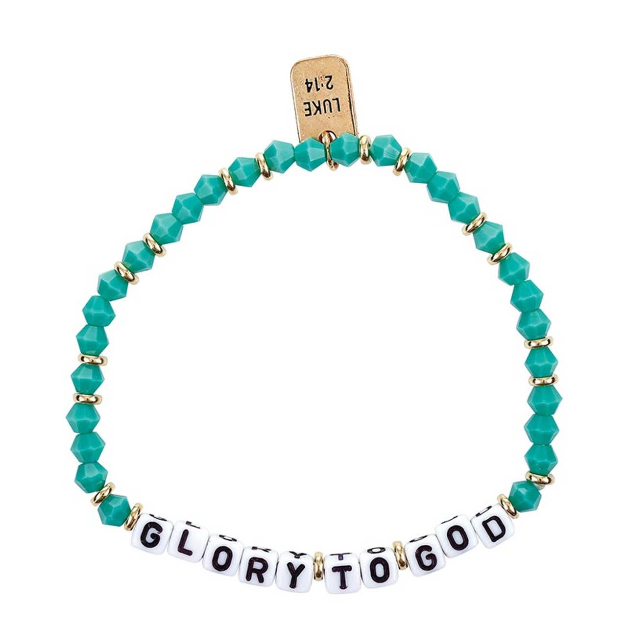 Word Beaded Tag Bracelet: Gold Plated