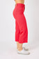 HW Garment Dyed Tummy Control Crop Wide: RED