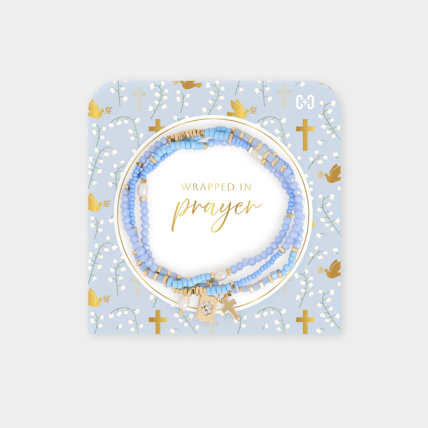 Wrapped in Prayer Bracelet: Light Blue