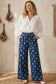 Polka Dot Denim Wide Leg Pants: DENIM
