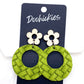 2" Birch Flower & Box Braided Lil' O Dangles- Spring Earring: Peacock Box Braided