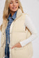 DENIM LAYERED PUFFER VEST: BEIGE
