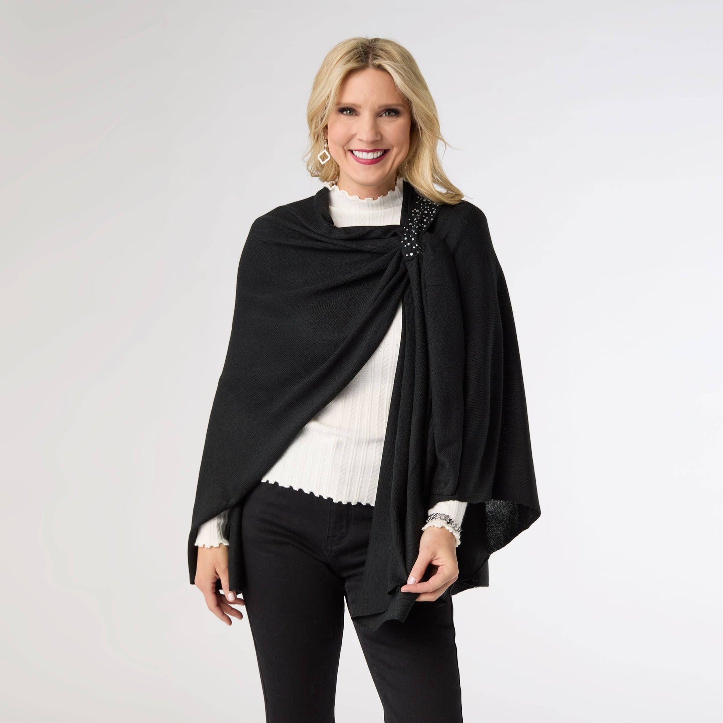 Kiara Pull Thru Wrap with Embellishment: Red