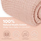 Adult Muslin Cotton Blankets by Comfy Cubs: King: 108" x 90" / Blush