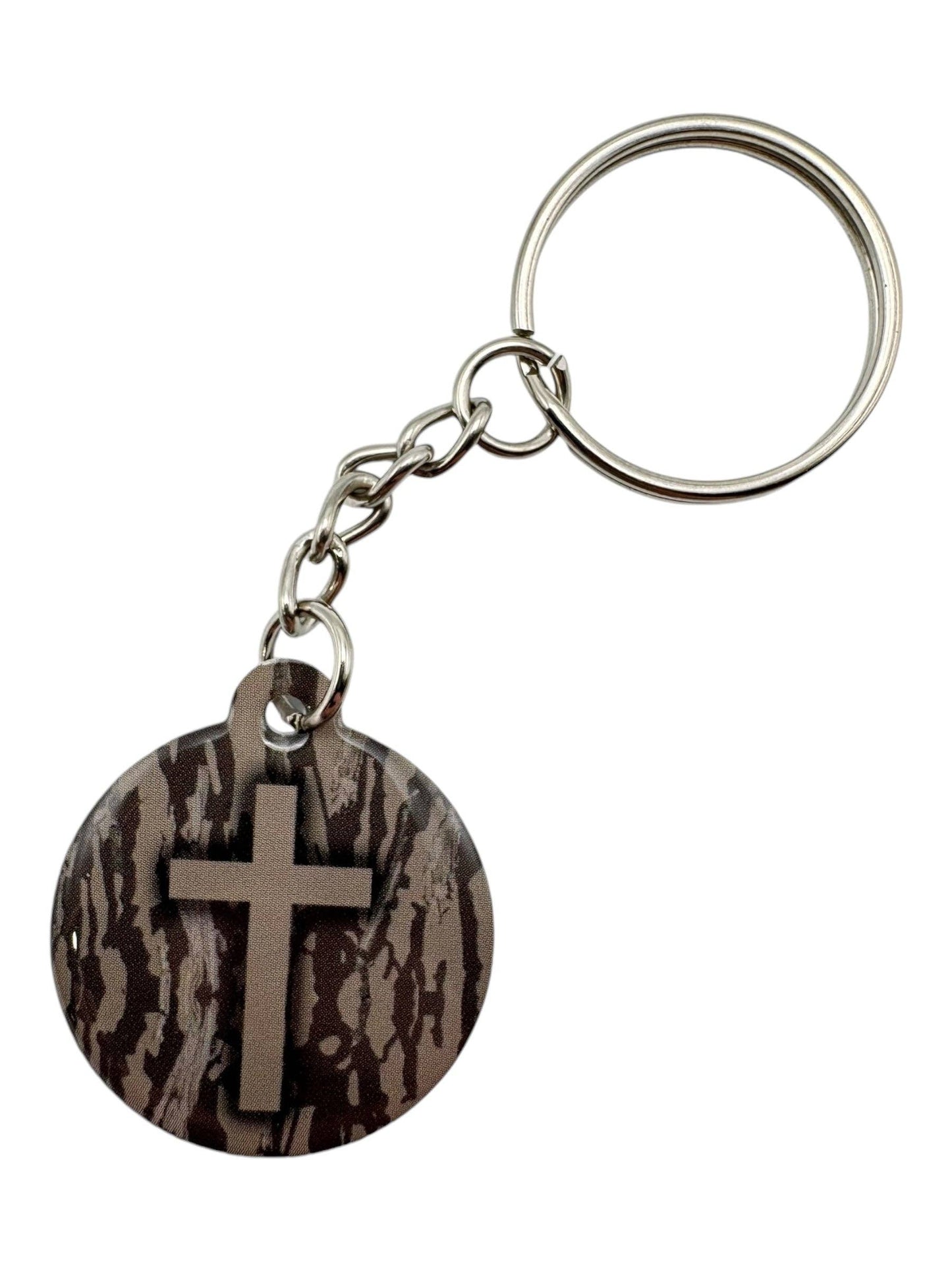 Tap To Pray - Prayer Tag Keychains: Blue Mountains + Cross