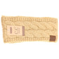 Solid Cable Knit CC Head Wrap HW20: Lt. Melange Grey