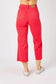 HW Garment Dyed Tummy Control Crop Wide: RED