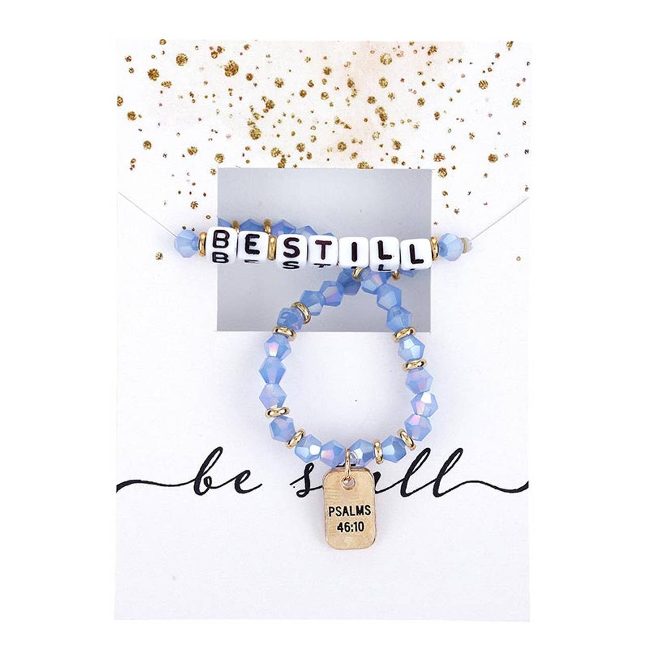 Word Beaded Tag Bracelet: Gold Plated