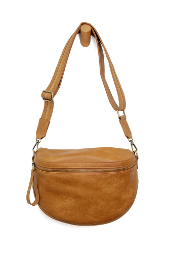 Joy Susan Chestnut Laura Contrast Strap Sling/ Belt Bag