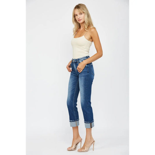 Mid Rise Straight Leg with Cuff