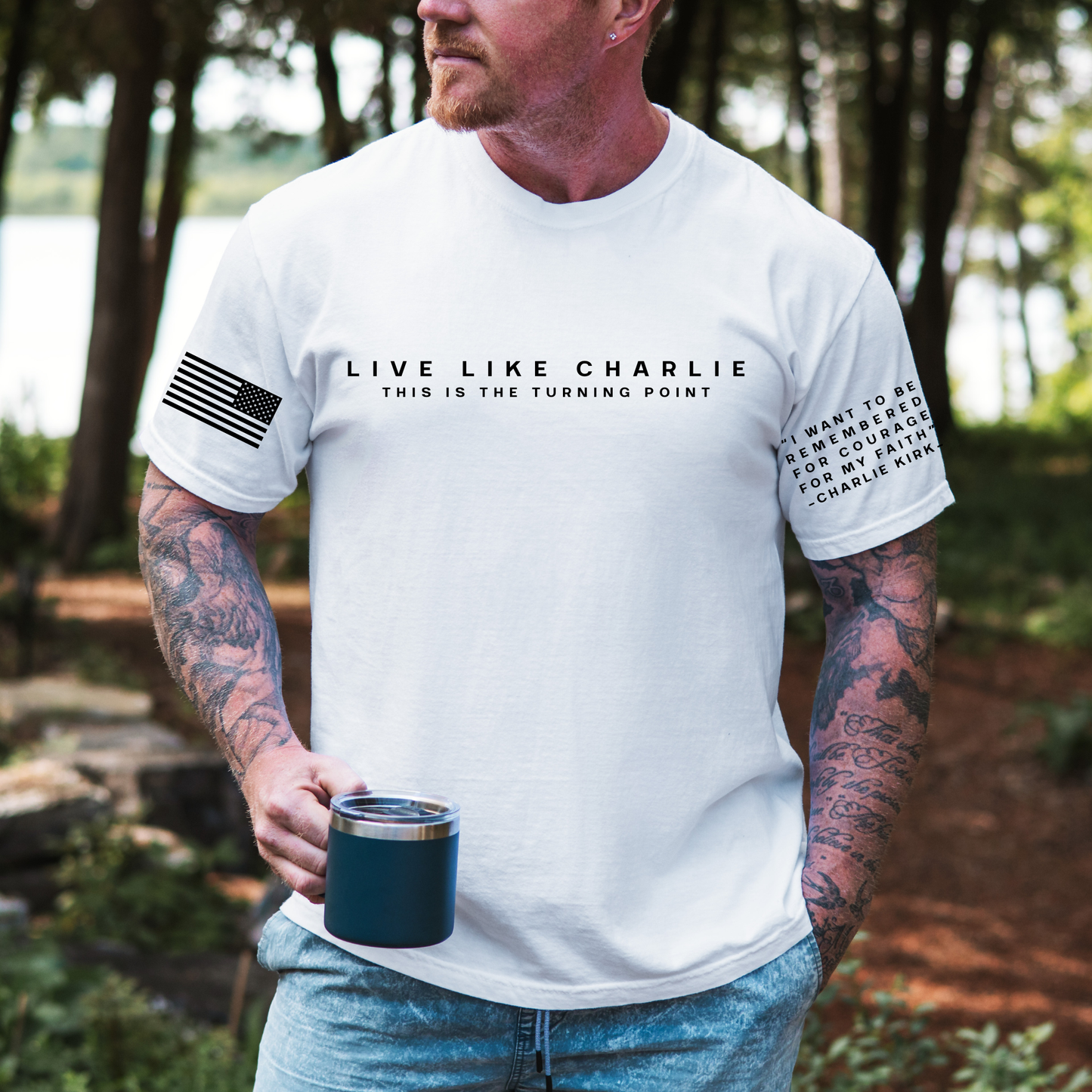Live Like Charlie - Tribute to a Great Christian Martyr: White / ALL Sizes
