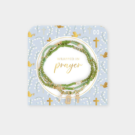 Wrapped in Prayer Bracelet: White