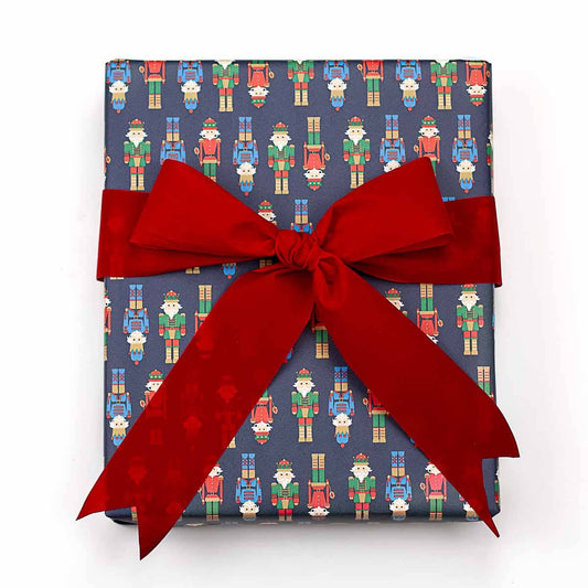 Nutcracker March Paper Gift Wrap   Navy/Multi   30x120