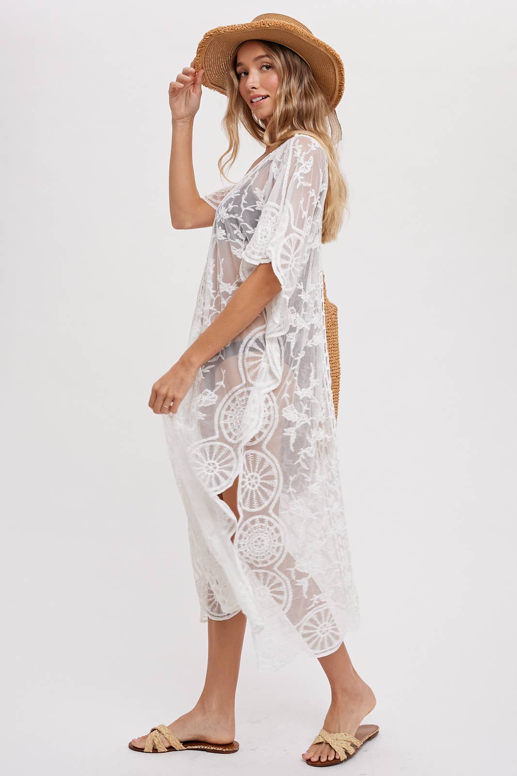 Bluivy BOHO LACE KAFTAN: NATURAL