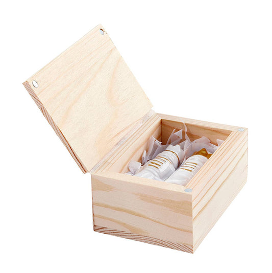 Ceramic Nutcrackers In Wood Box: Ceramic/Pine Wood / Pine Box: 3.25" H x 2.5" W x 1.75" D, Small: 2.25" H, Medium: 2.75" H
