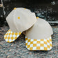 Canvas Front Checkered Bill Magna Pony® Cap: Brown/Tan