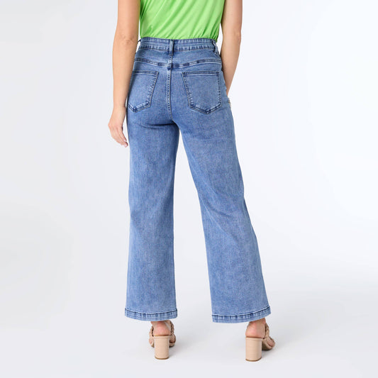 EverStretch Wide Leg Ankle: Medium Denim / S