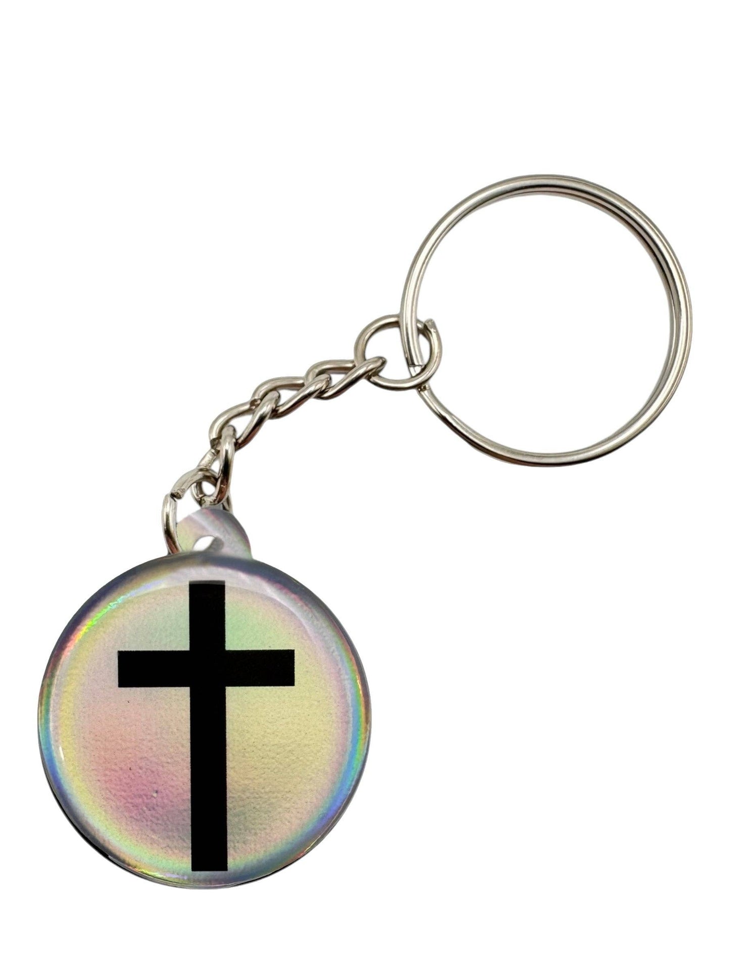 Tap To Pray - Prayer Tag Keychains: Blue Mountains + Cross