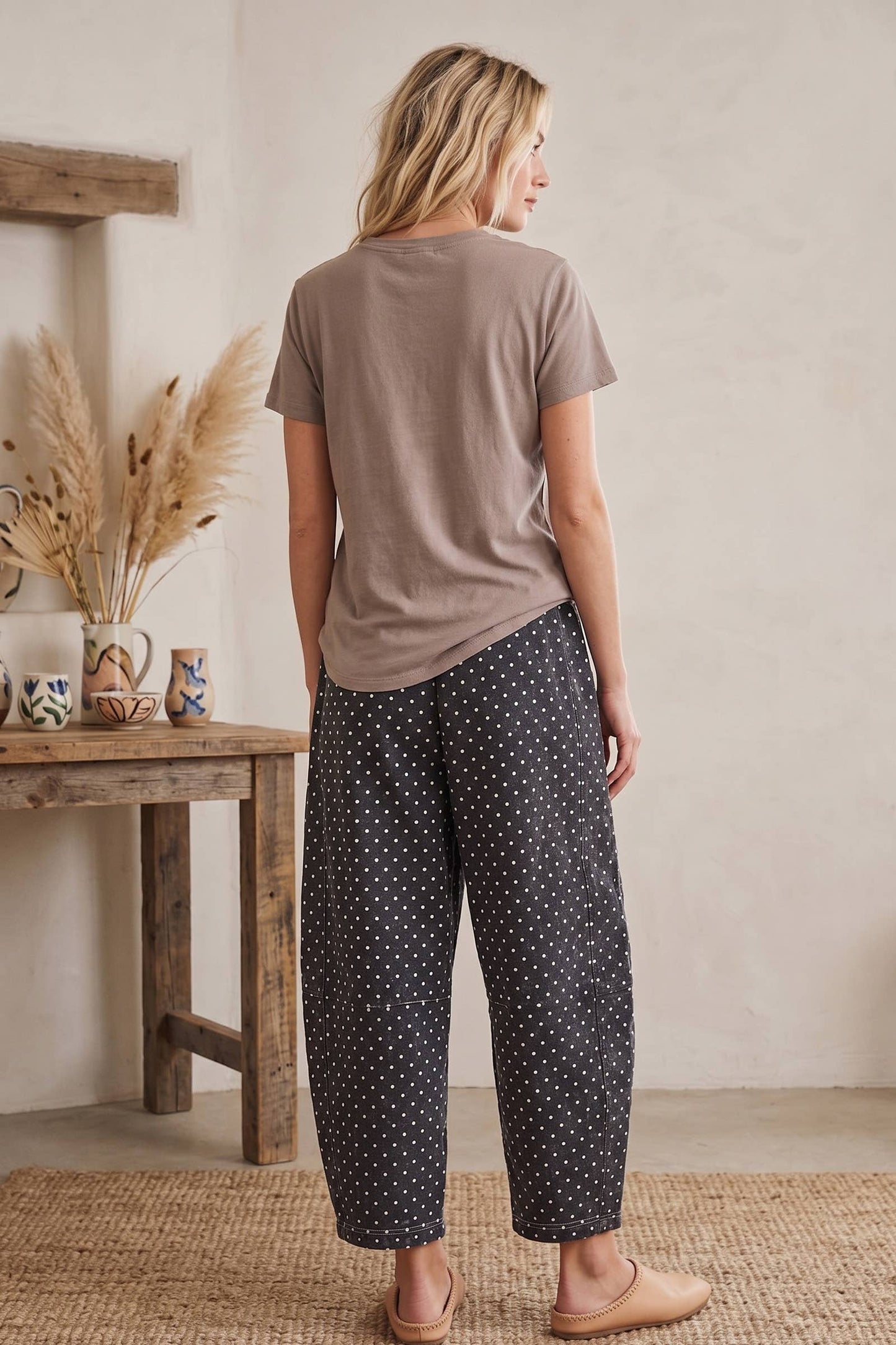 Oversized Scuba Barrel Lounge Pants: BROWNISH GREY